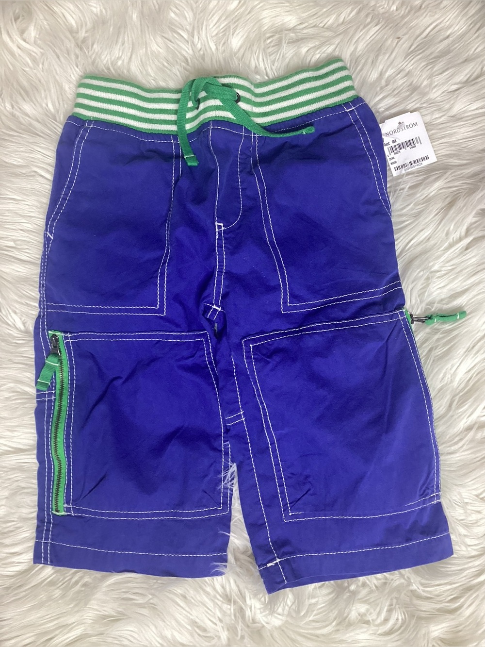 Mini Boden NEW Boys Techno Cargo Shorts Blue NWT 7yrs